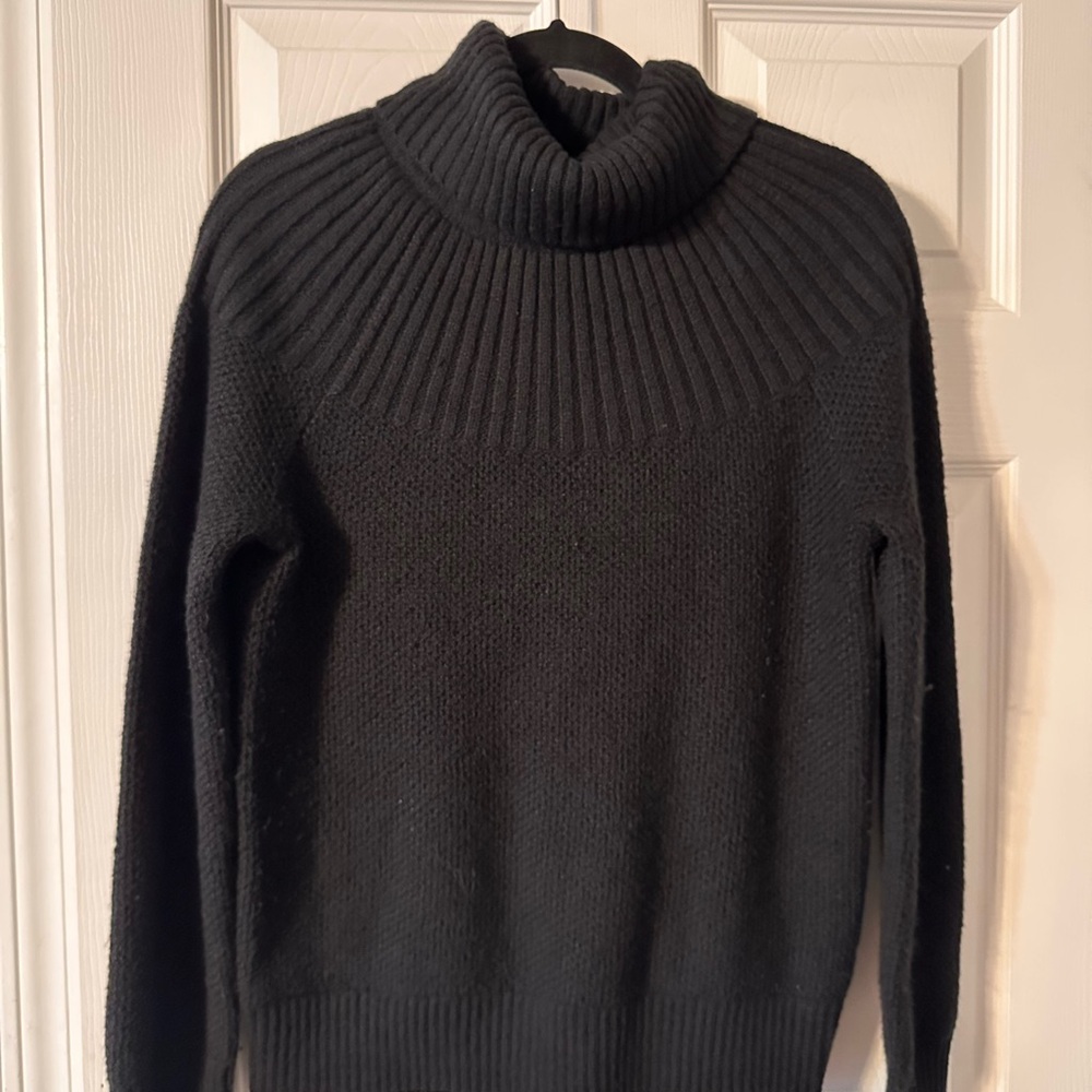 J. Crew Size M Black Ribbed Cowl neck Sweater